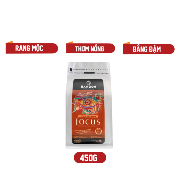 Cà phê nguyên chất rang mộc pha phin BANDON FOCUS  450g – Cà phê Tập trung