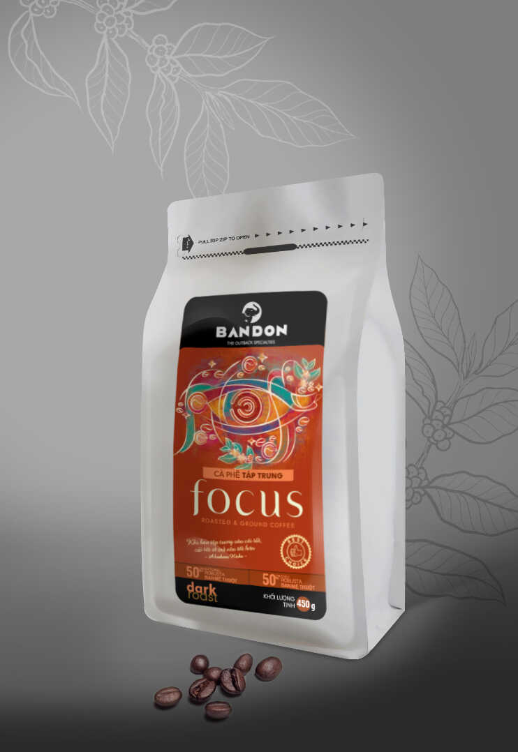 Cà phê phin Bandon Focus 450g - cà phê Tập trung