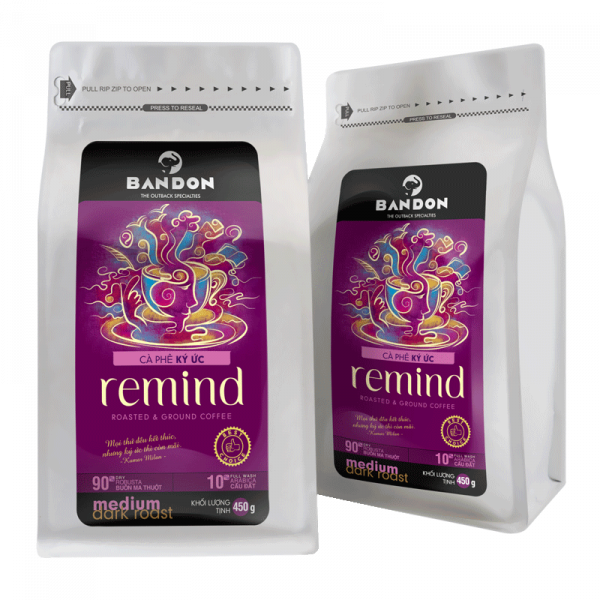 Cà phê nguyên chất rang mộc pha phin BANDON REMIND 450g – Cà phê Ký ức