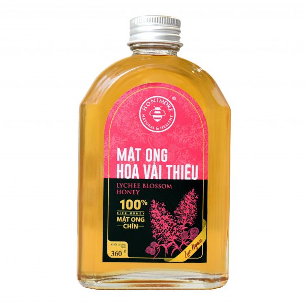 [MUA 2 TẶNG 1+QUÀ 50k]Mật ong nguyên chất Hoa Vải Thiều- 100% Mật ong chín Honimore chai 360g